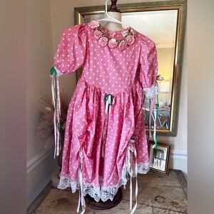 Girls vintage pink polka dot costume. Size 5